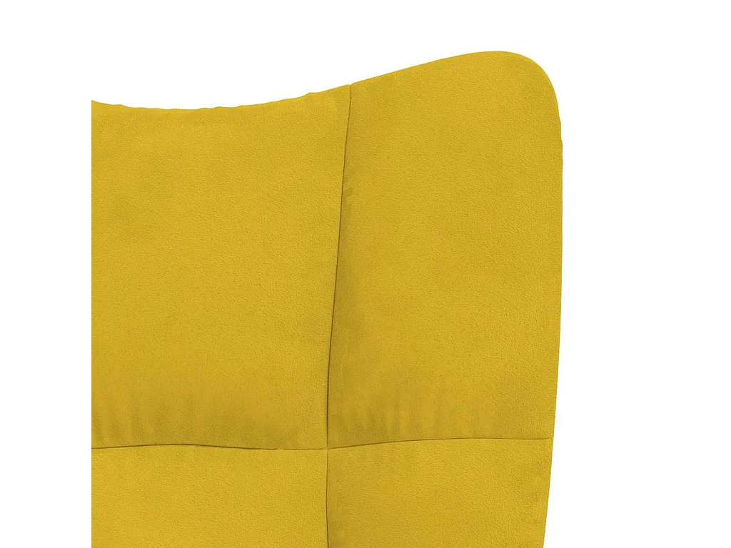 Chaise à bascule avec repose-pied Jaune moutarde Velours