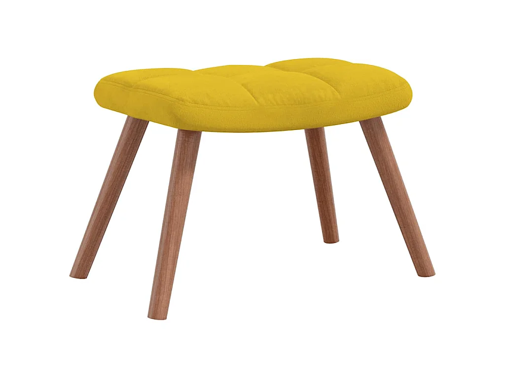 Chaise à bascule avec repose-pied Jaune moutarde Velours