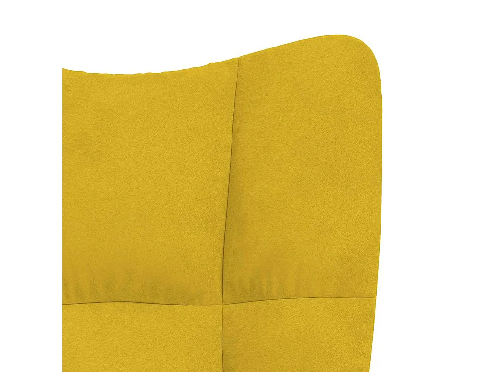 Chaise à bascule avec repose-pied Jaune moutarde Velours