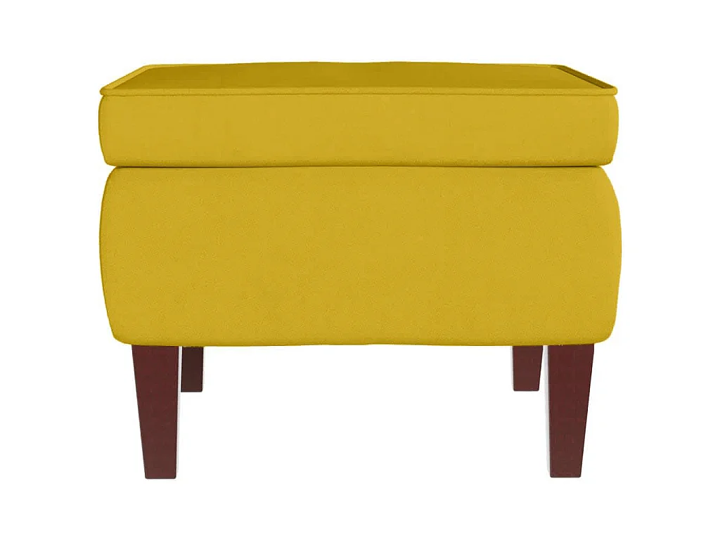 Fauteuil à bascule à oreilles en velours jaune bois massif