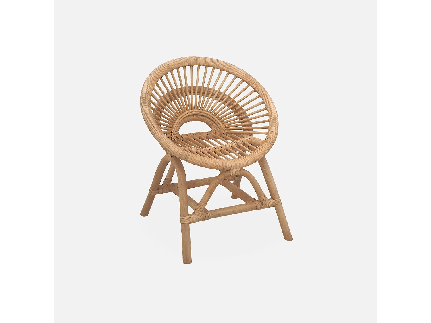 Sedia per bambini in rattan, marrone naturale