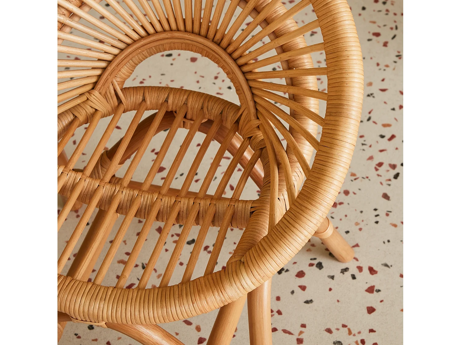 Sedia per bambini in rattan, marrone naturale