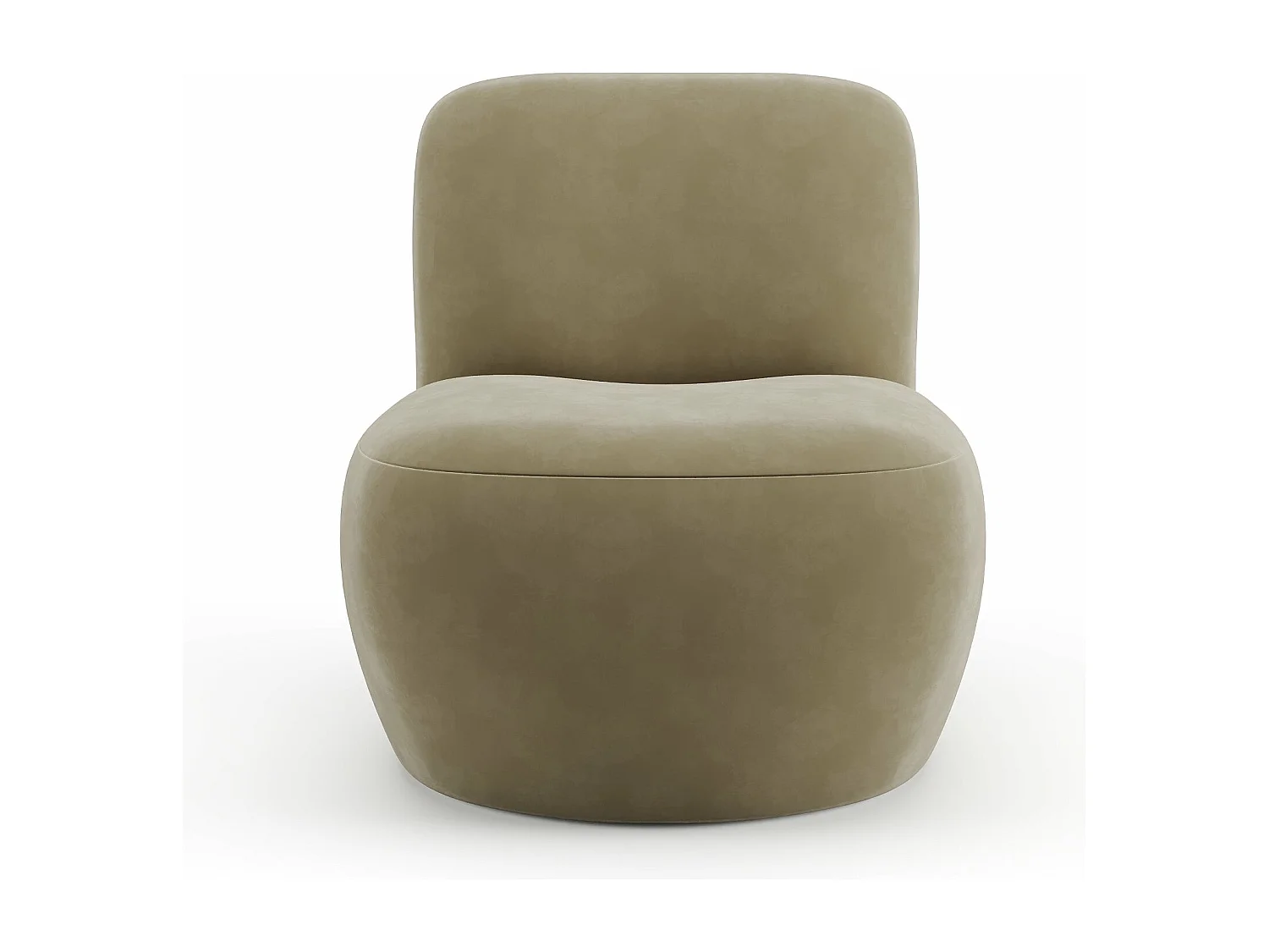 Fauteuil en tissu velours beige
