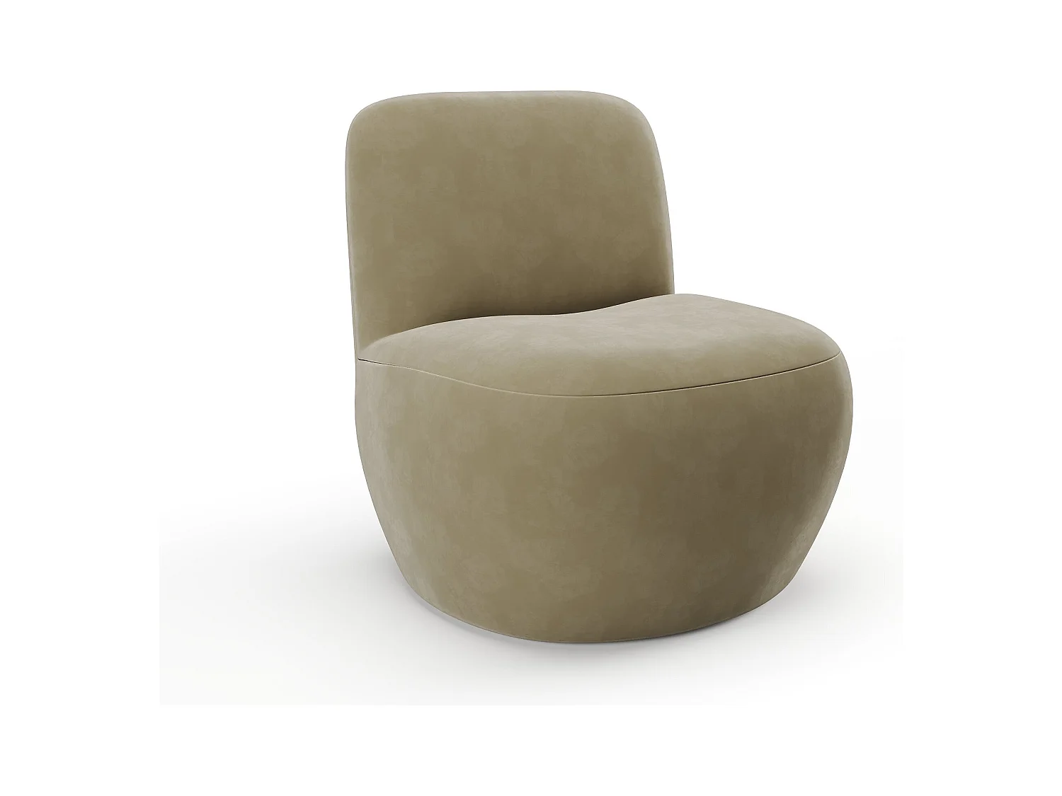 Fauteuil en tissu velours beige