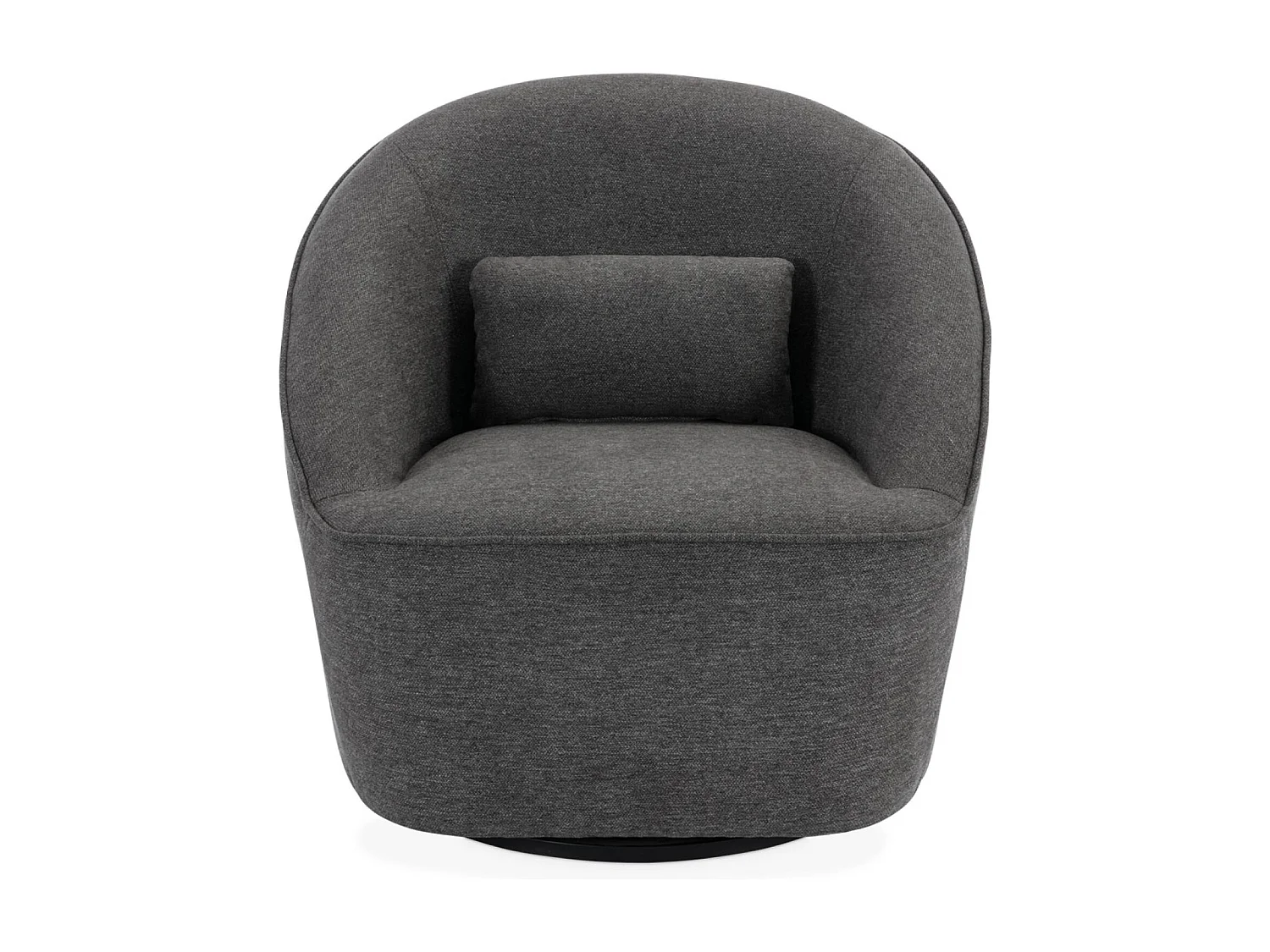 Sillón giratorio de tela 360º con cojín gris oscuro