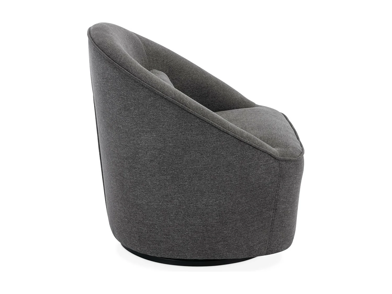 Sillón giratorio de tela 360º con cojín gris oscuro