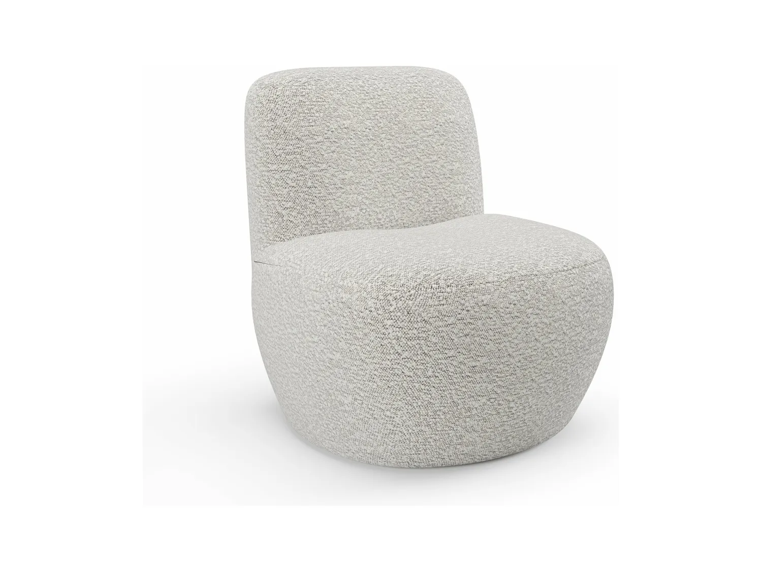 Fauteuil en tissu bouclette gris clair