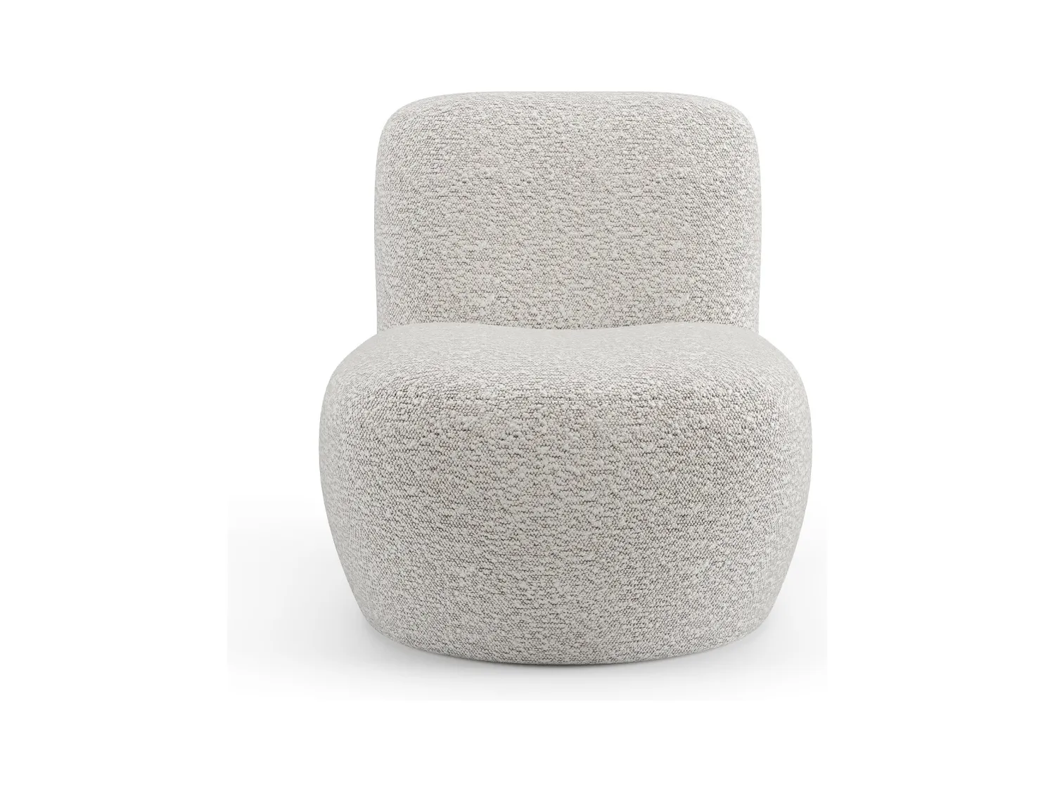 Fauteuil en tissu bouclette gris clair
