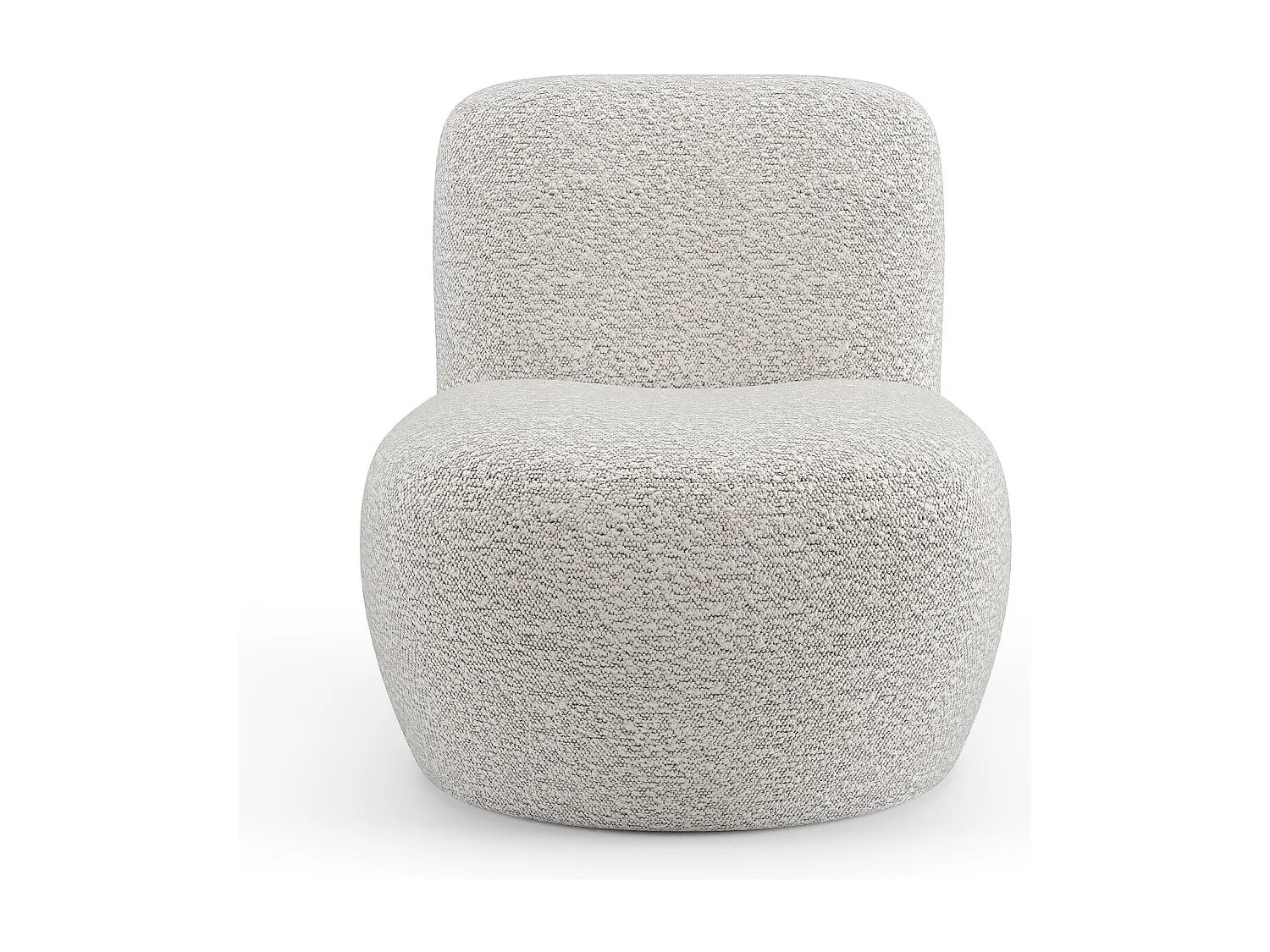 Fauteuil en tissu bouclette gris clair