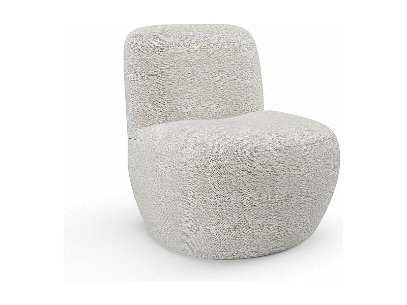 Fauteuil en tissu bouclette gris clair