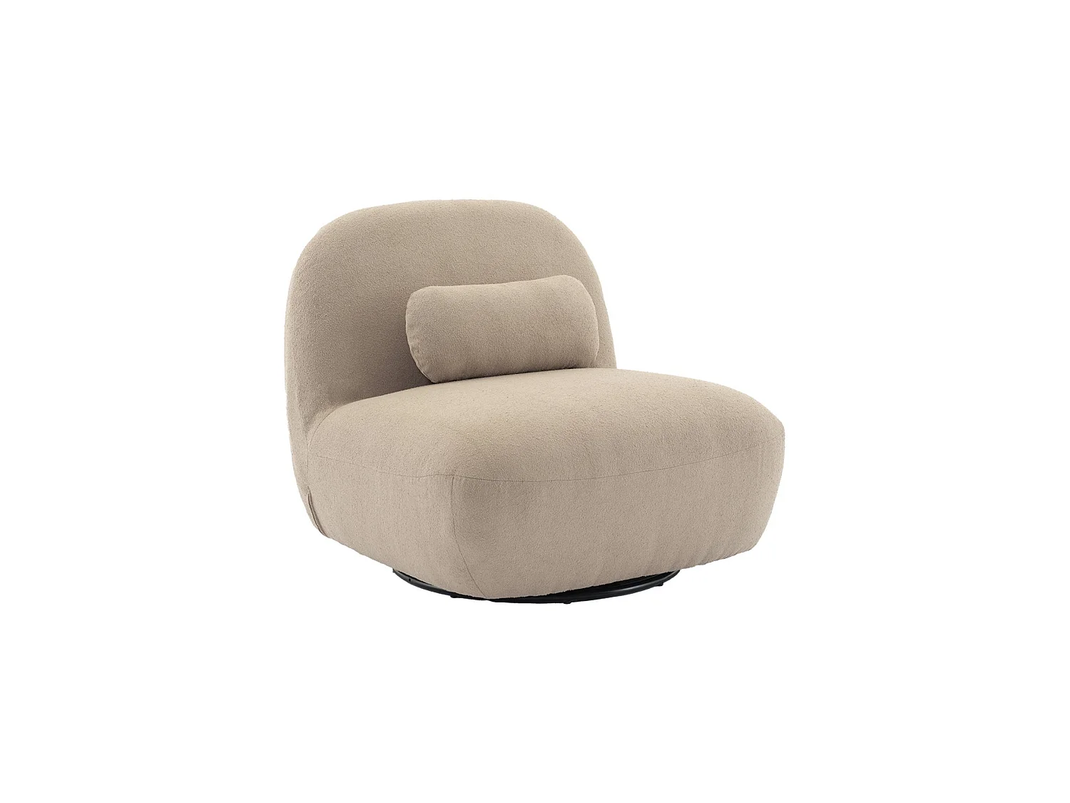 Poltrona girevole 360° bouclé, beige