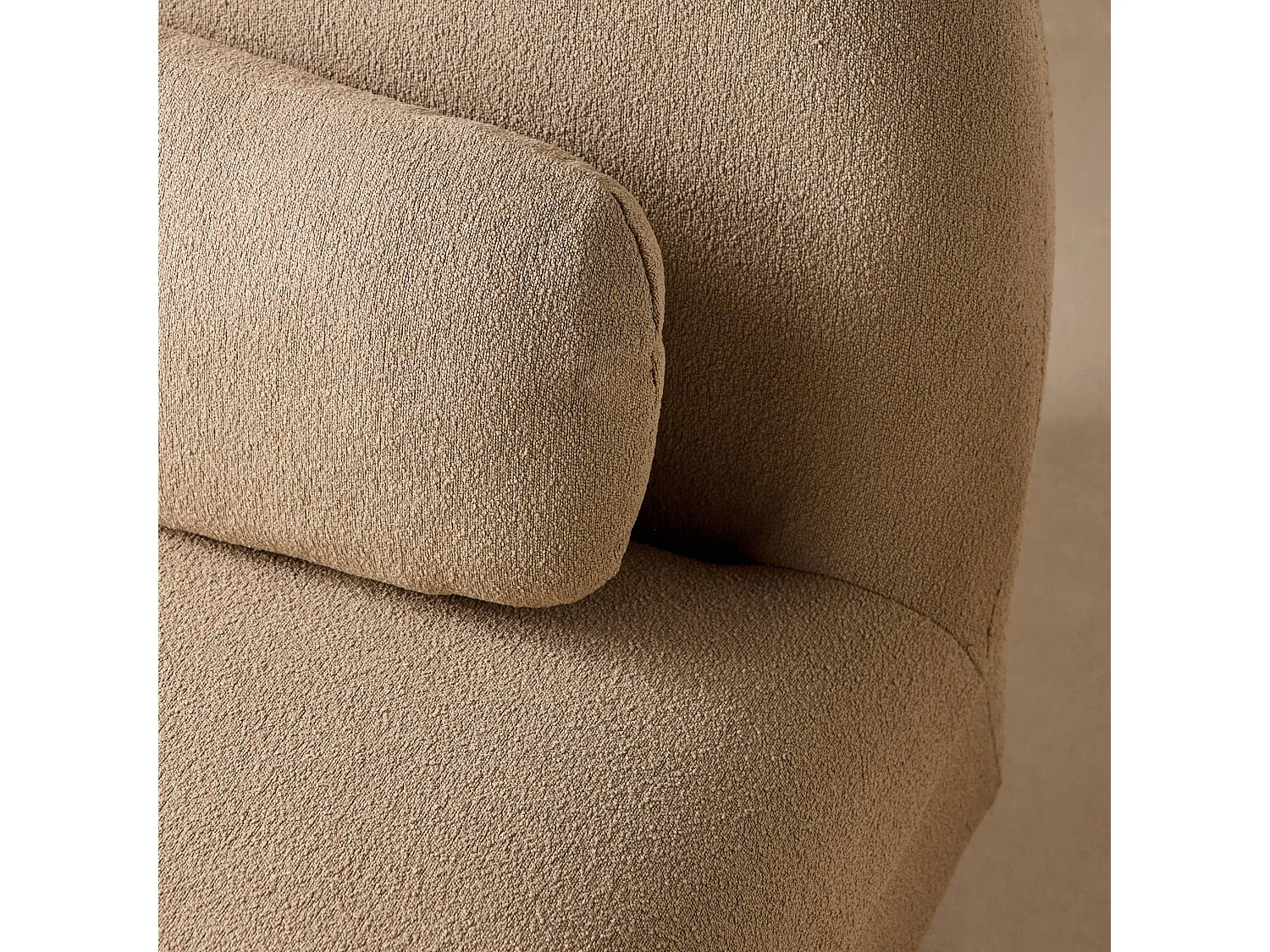 Poltrona girevole 360° bouclé, beige