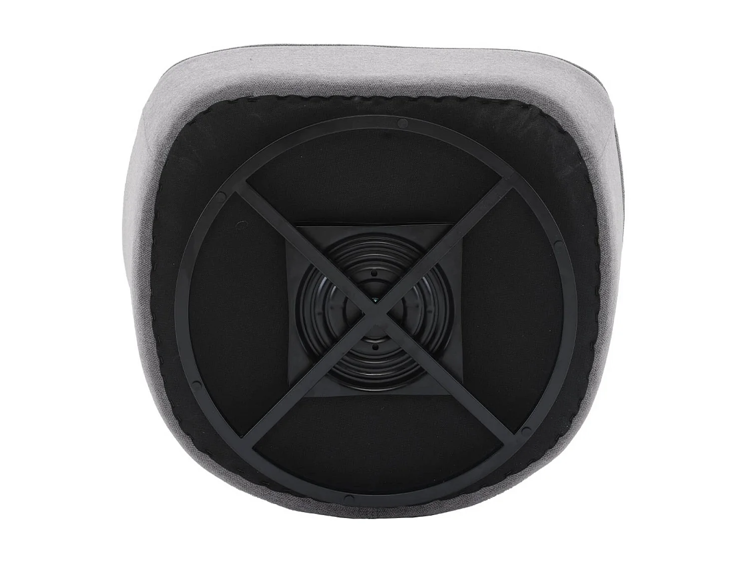 Fauteuil pivotant 360° en bouclette texturée gris clair. piètement en métal noir mat - SPINO