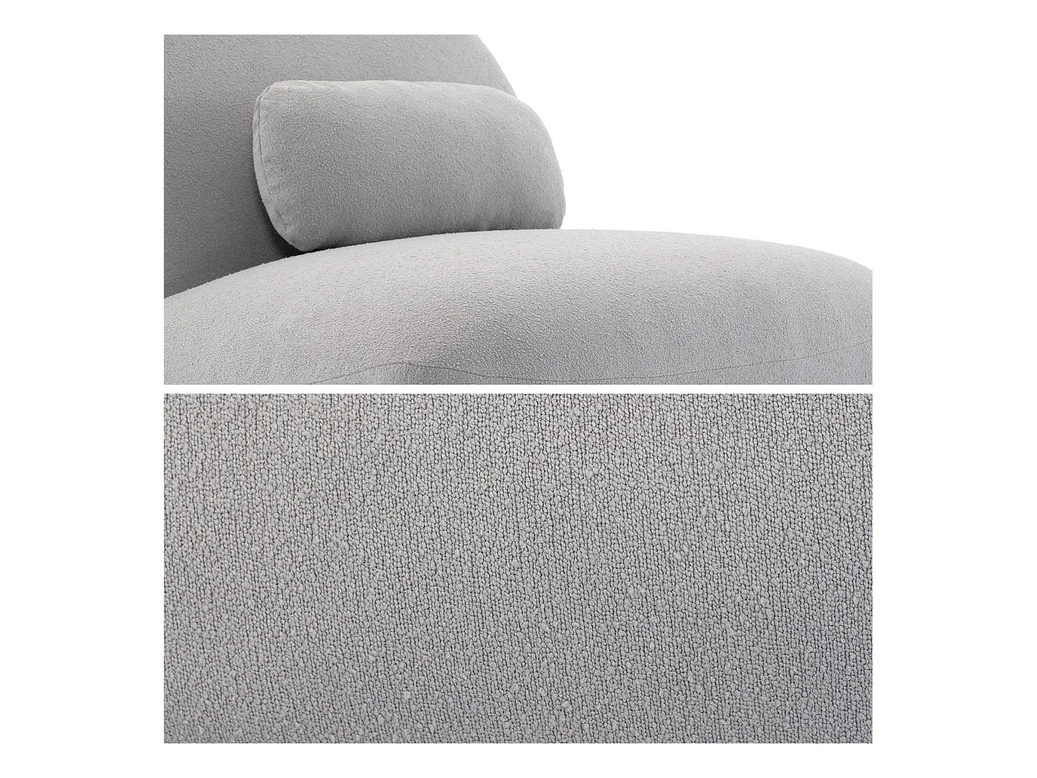 Silla giratoria 360° borreguito texturizada gris claro