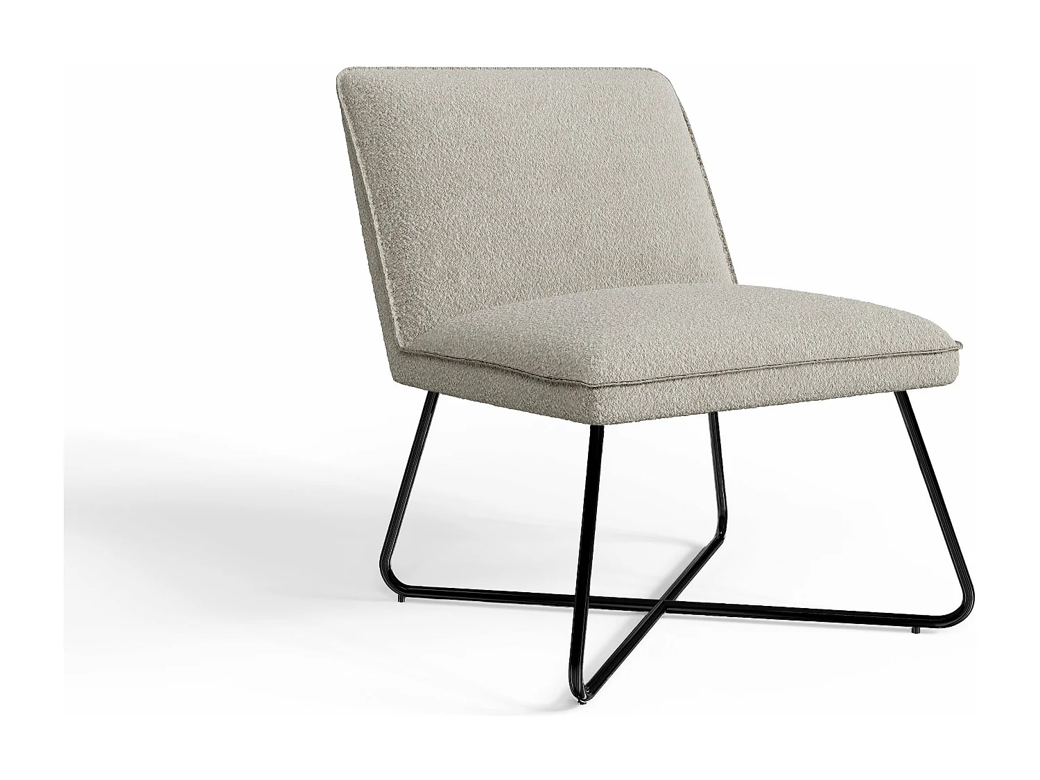 Fauteuil en bouclette taupe