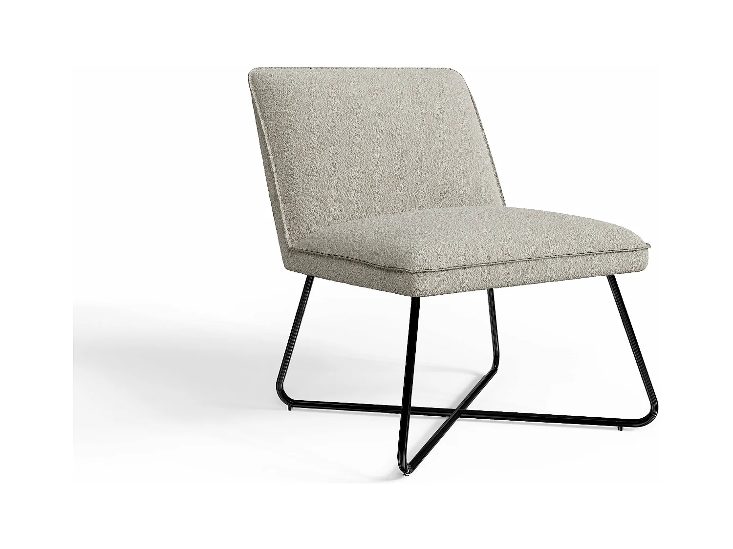 Fauteuil en bouclette taupe