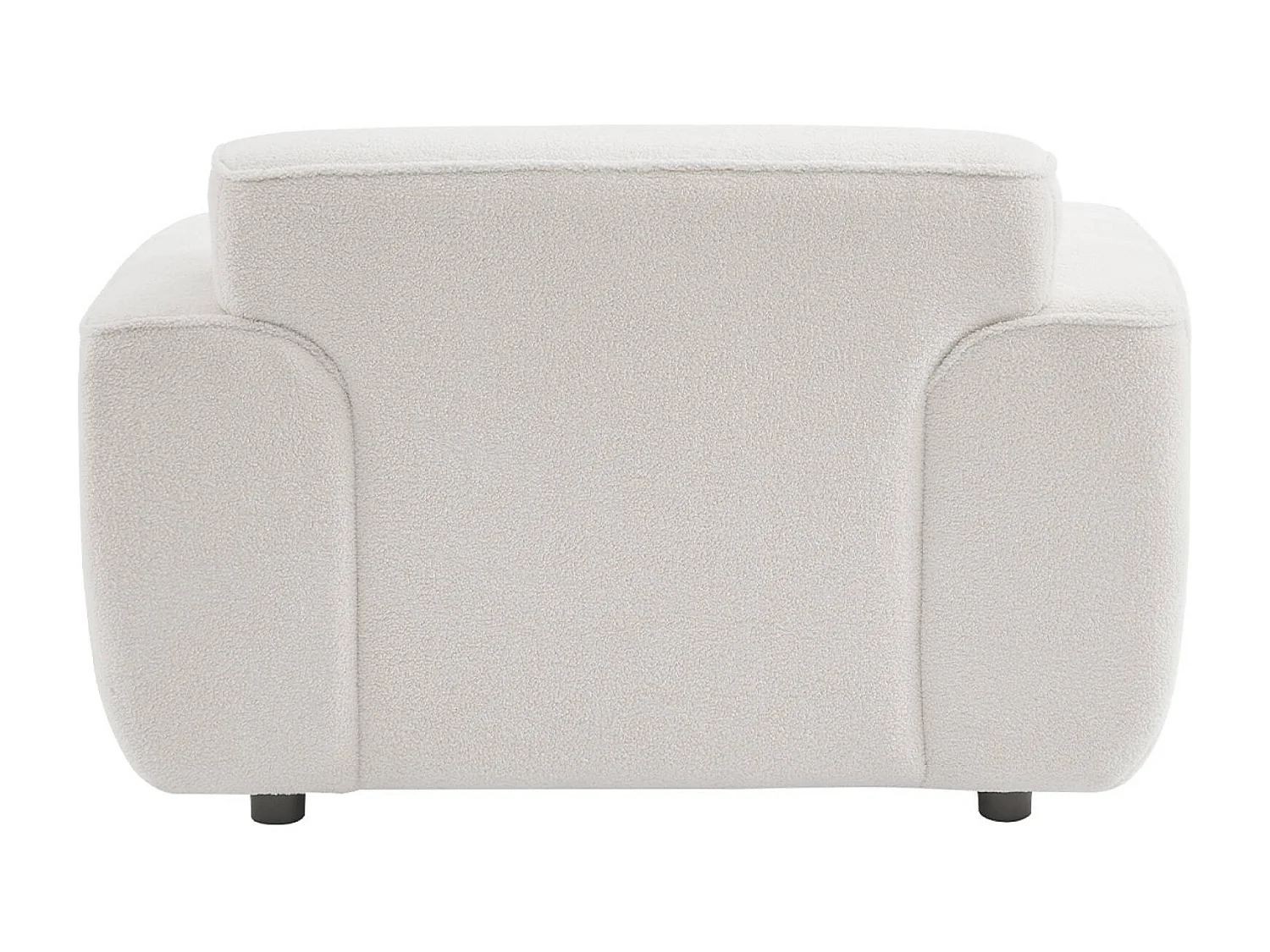 Poltrona 1 posto tessuto bouclé, bouclé bianco