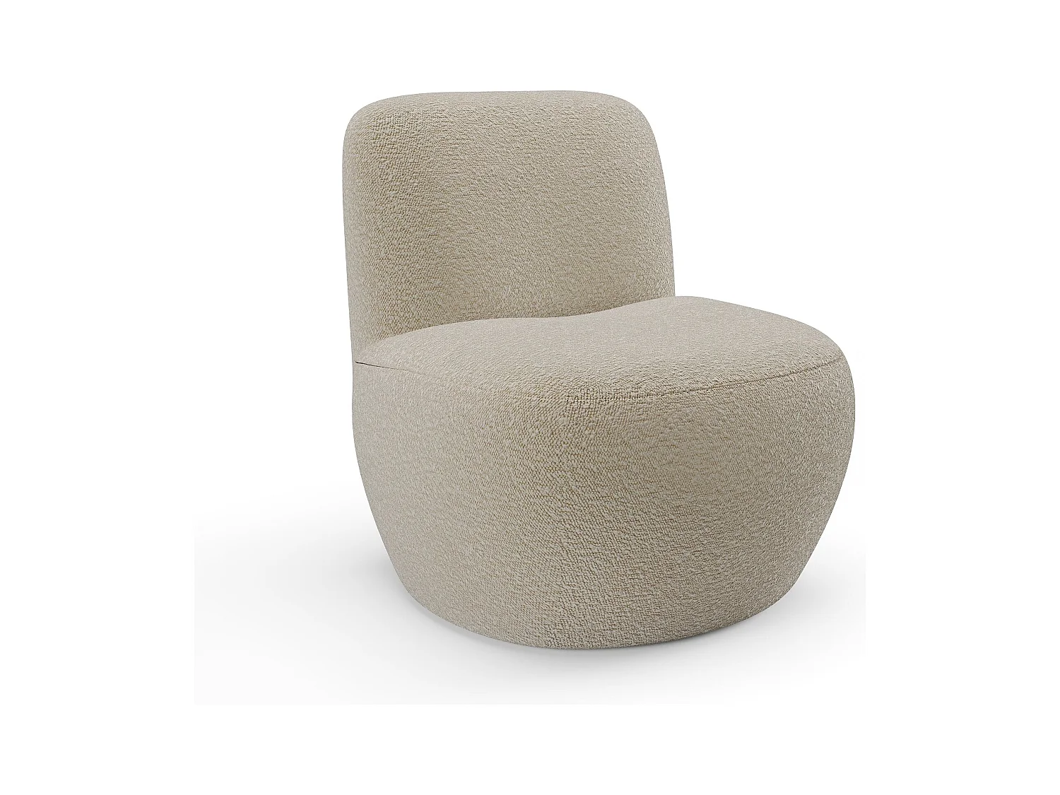 Fauteuil en tissu bouclette taupe