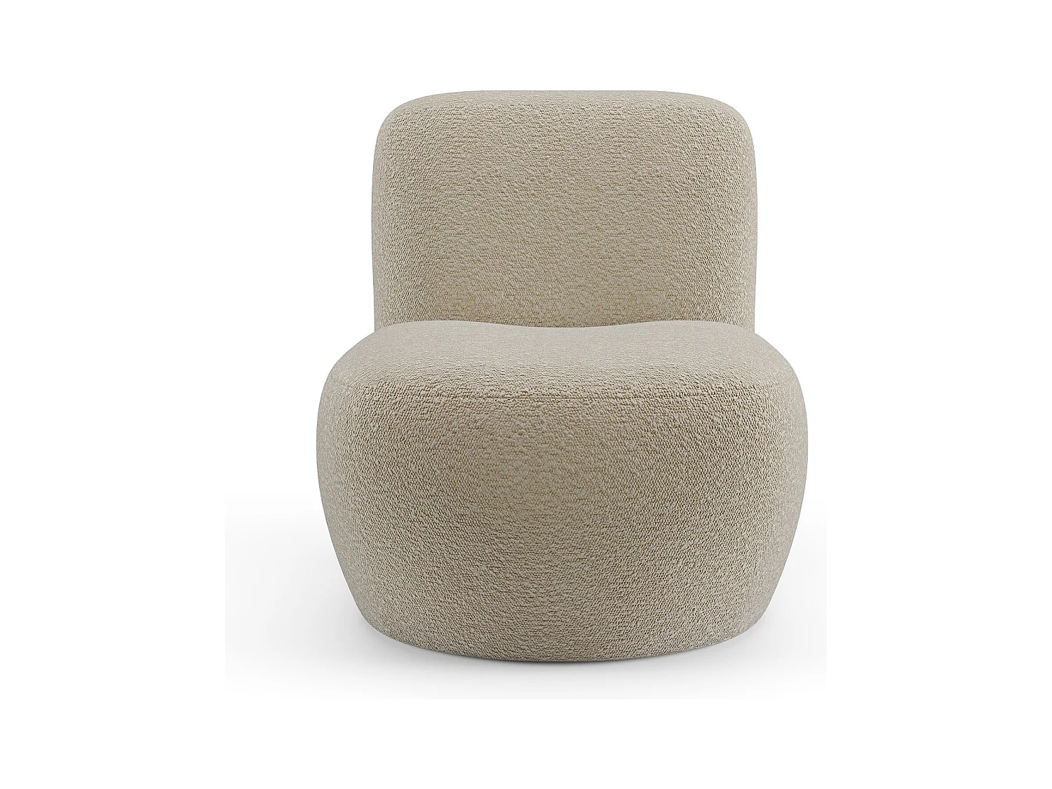 Fauteuil en tissu bouclette taupe