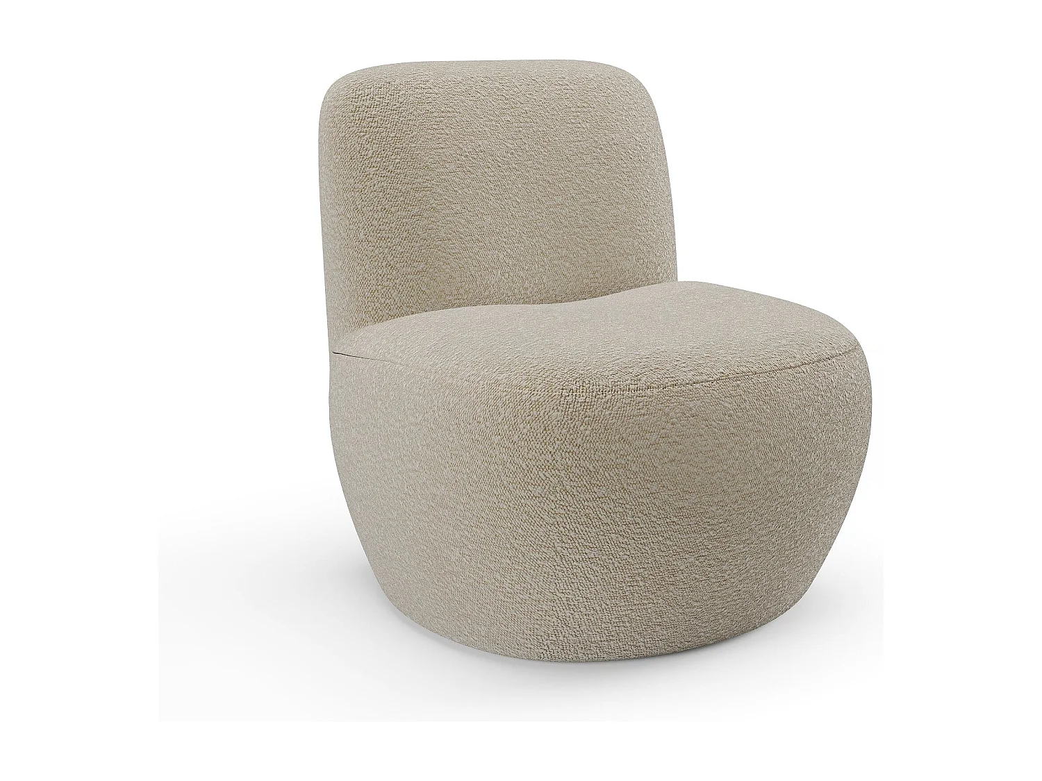 Fauteuil en tissu bouclette taupe