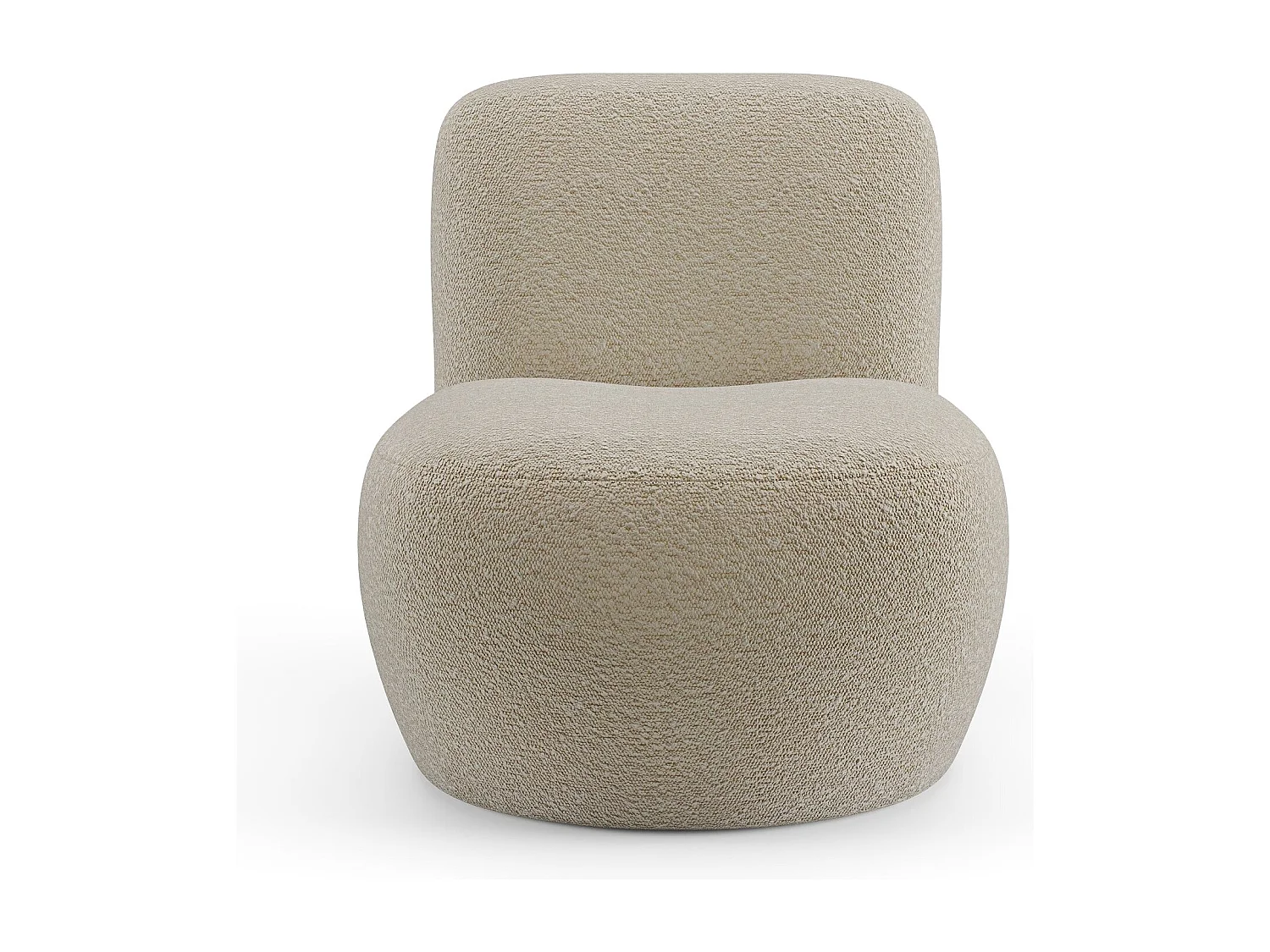 Fauteuil en tissu bouclette taupe