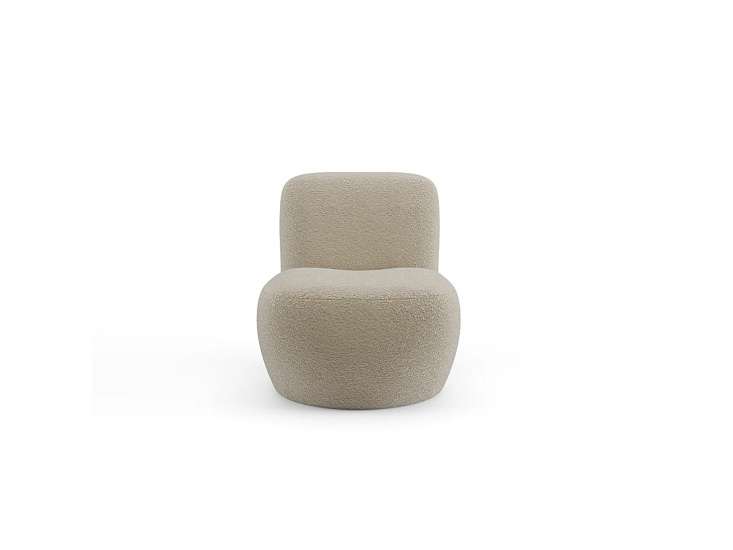 Fauteuil en tissu bouclette taupe
