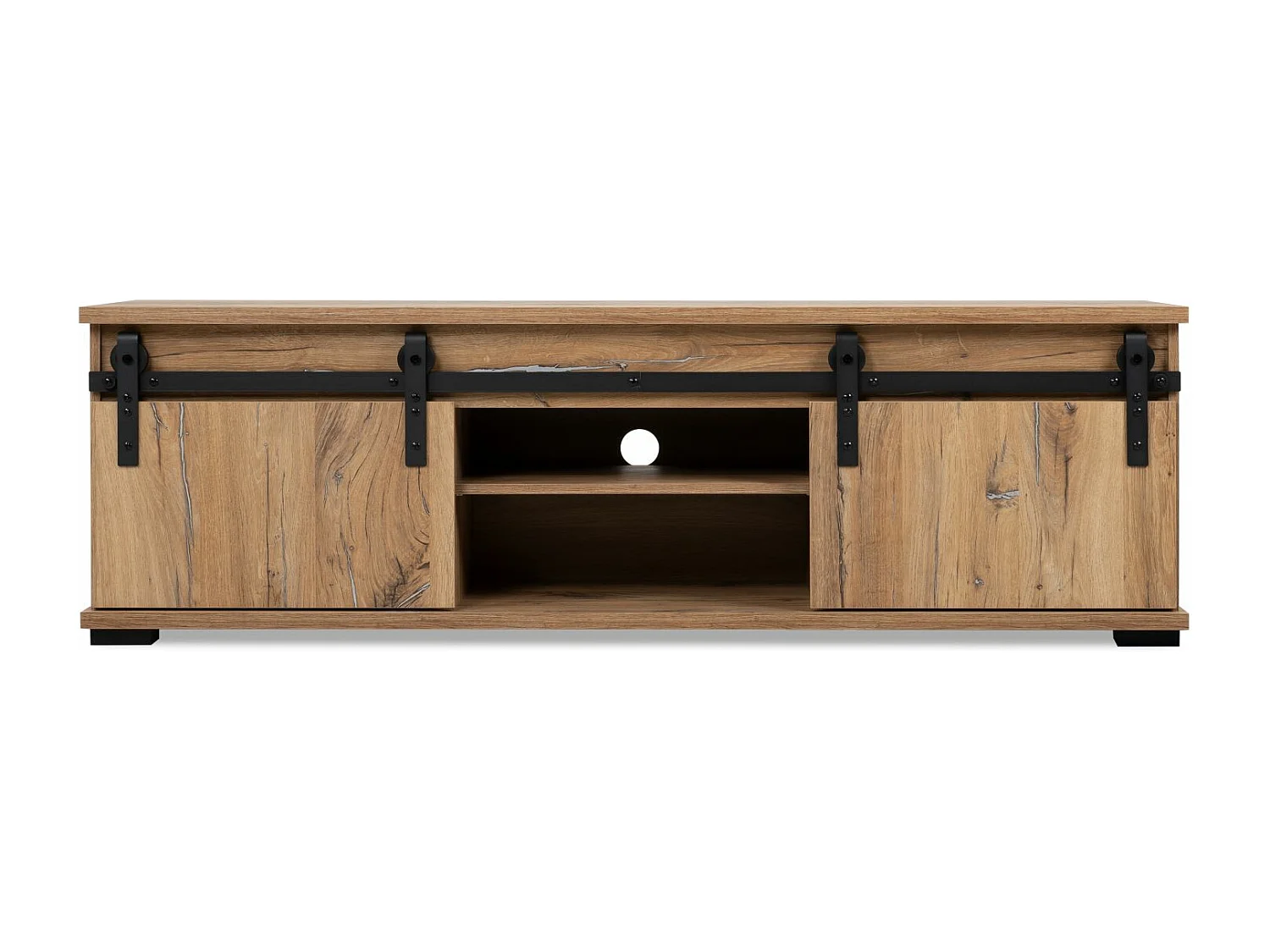 Mueble Tv Manzano Soporte Con Estanteria 160X50X40 Roble