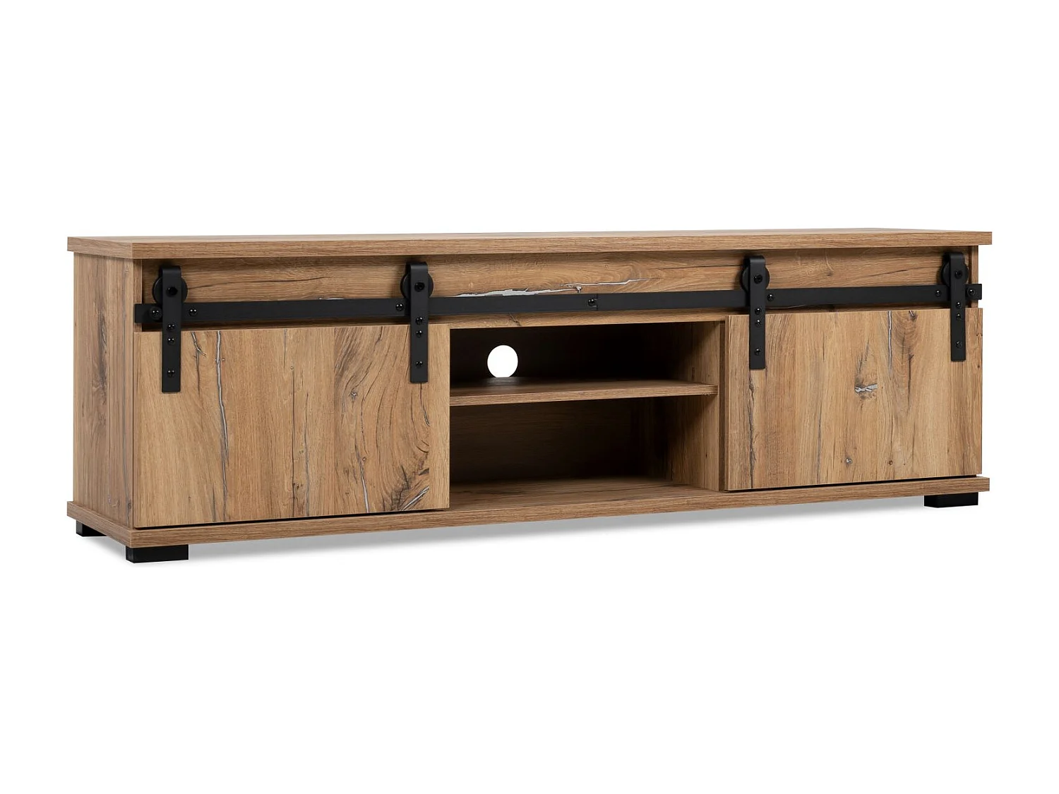 Suporte para gabinete de TV Manzano com prateleira 160X50X40 Carvalho