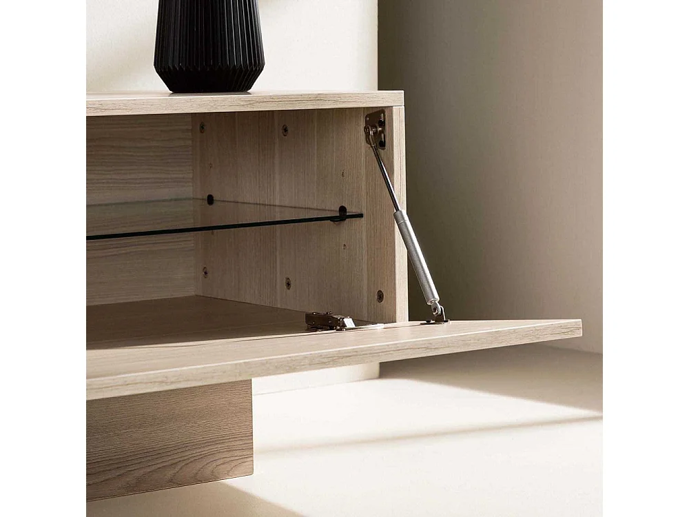 Meuble TV 2 Portes "Cuenca" 160cm Naturel