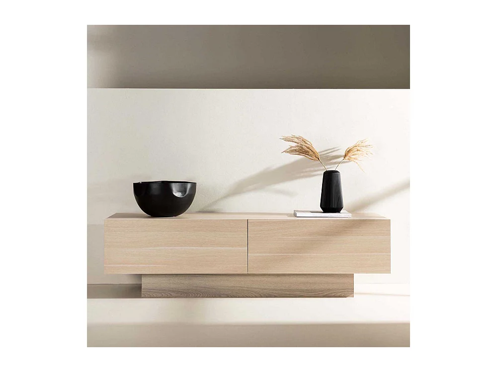Meuble TV 2 Portes "Cuenca" 160cm Naturel