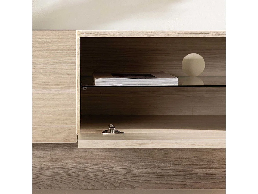 Meuble TV 2 Portes "Cuenca" 160cm Naturel