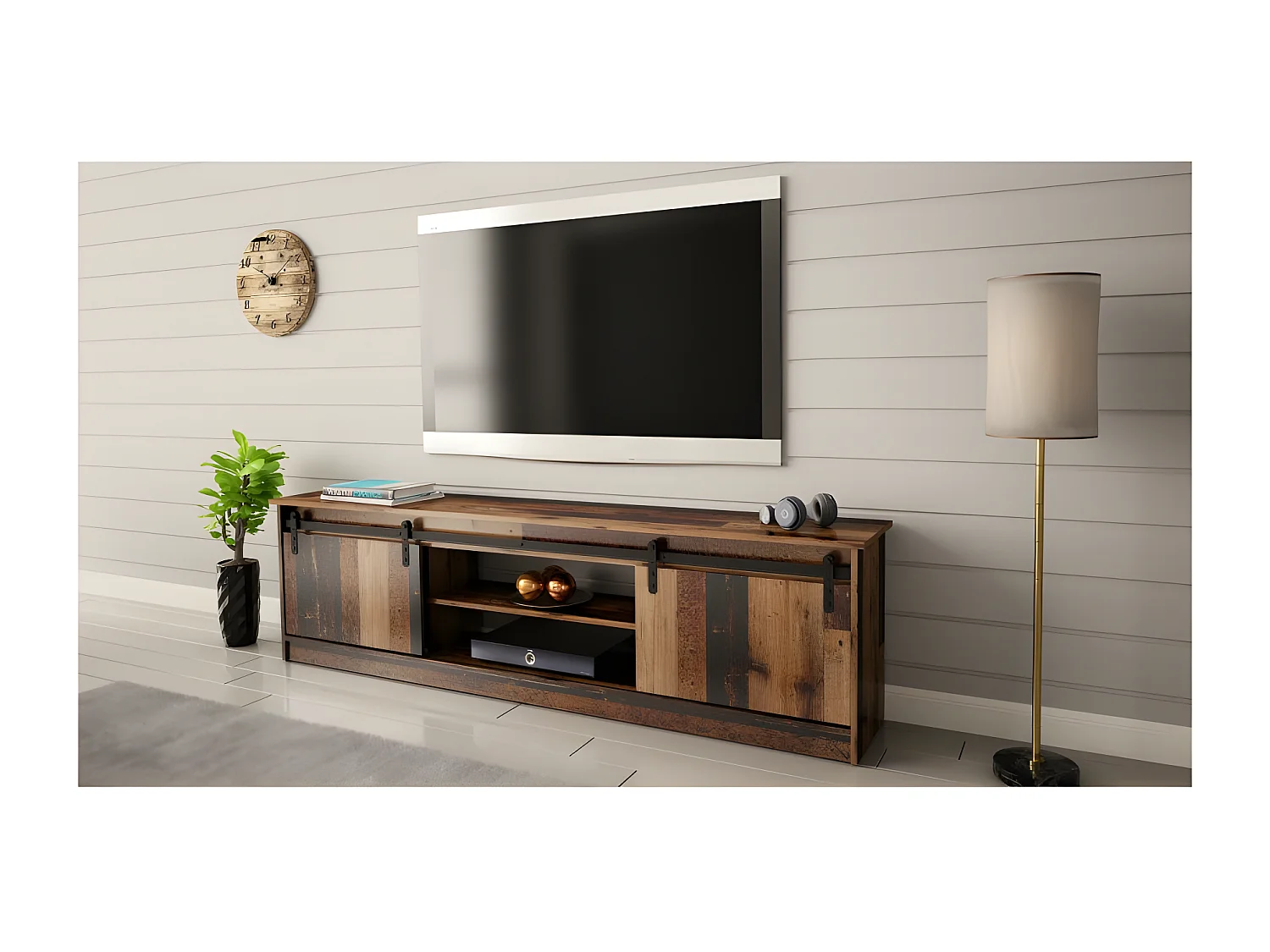 Meuble TV GRANIO style industriel vintage