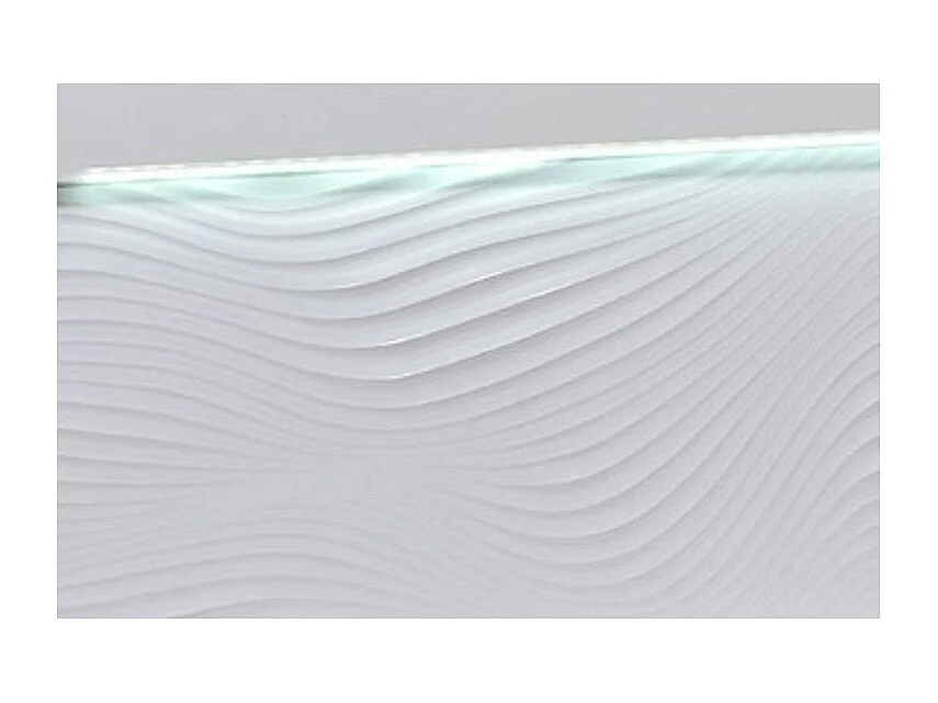 Vitrine avec éclairage à Led 1 porte bois laqué blanc à reliefs Kala 80cm