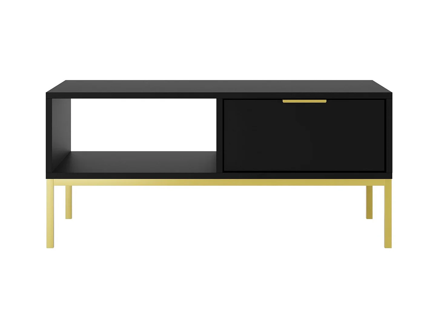 Table basse moderne Kristina-Couleur Noir-Largeur 80 cm