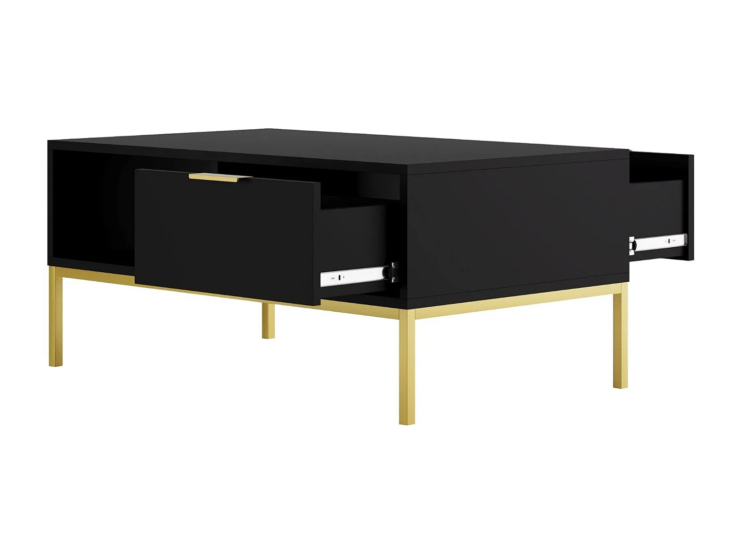 Table basse moderne Kristina-Couleur Noir-Largeur 80 cm