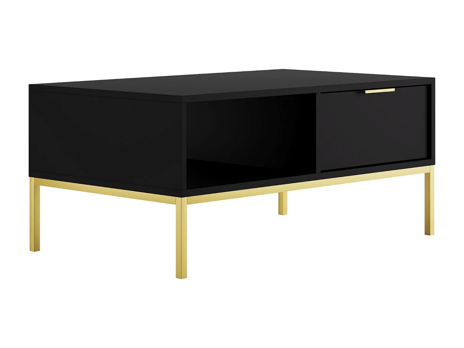 Table basse moderne Kristina-Couleur Noir-Largeur 80 cm