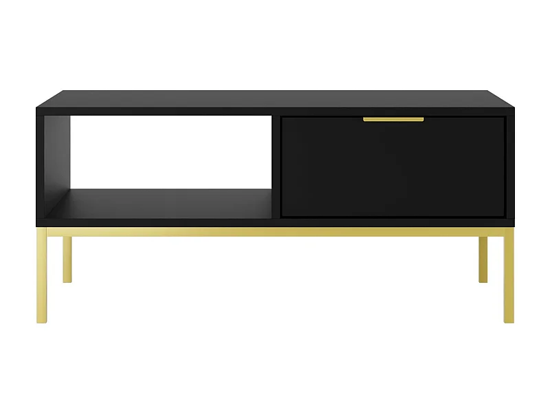 Table basse moderne Kristina-Couleur Noir-Largeur 80 cm