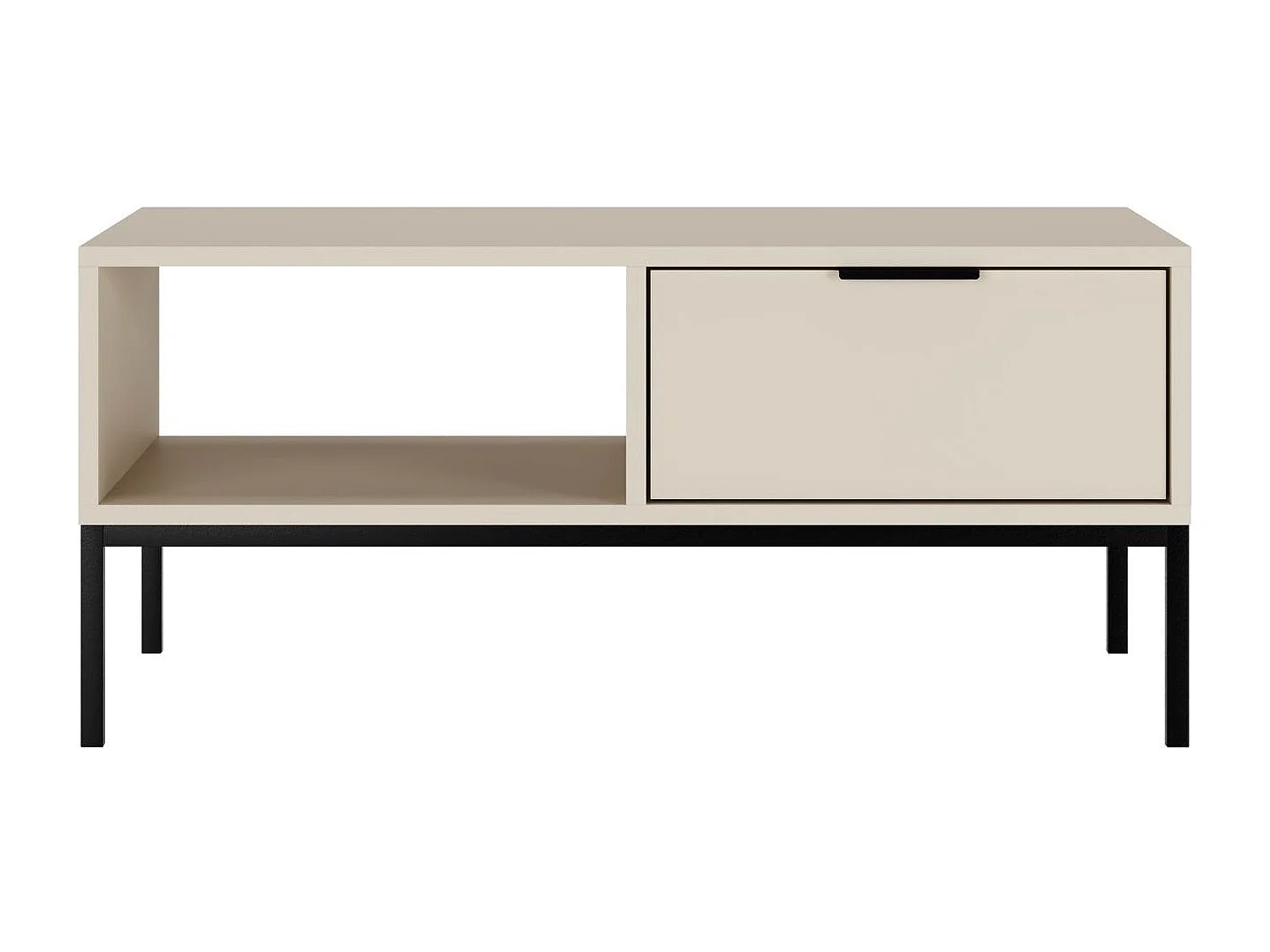 Moderne salontafel Kristina-Kleur Beige en zwart-Breedte 100 cm