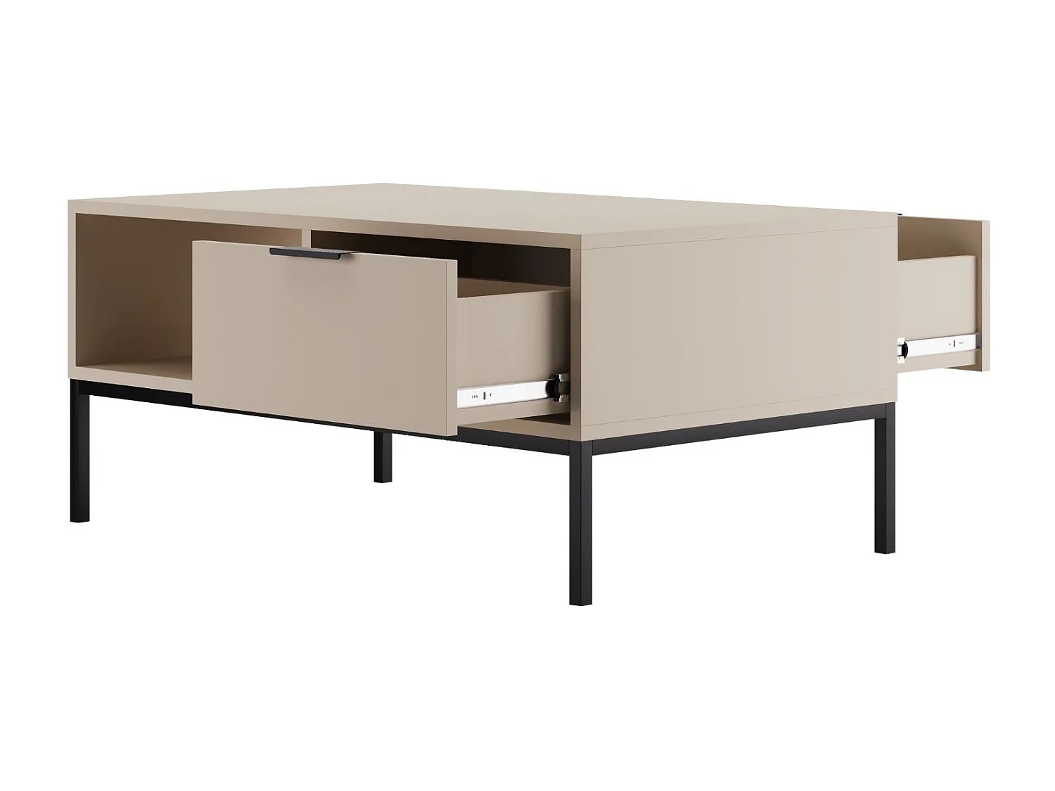 Moderne salontafel Kristina-Kleur Beige en zwart-Breedte 100 cm