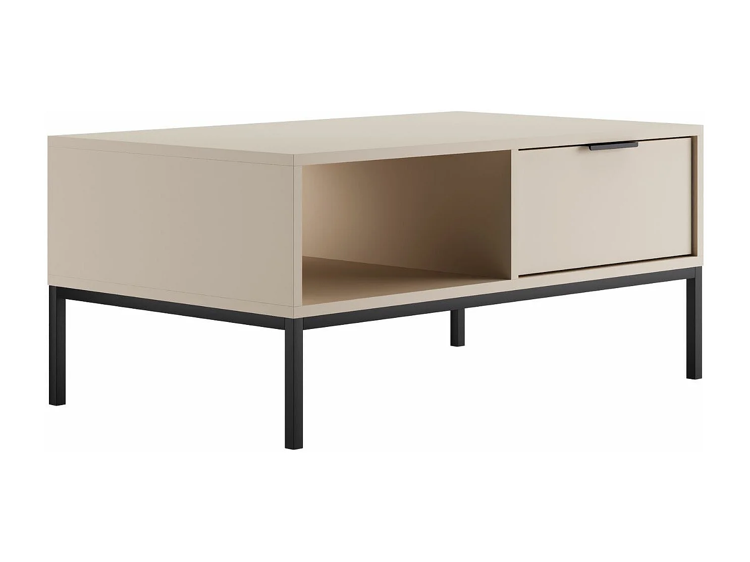 Moderne salontafel Kristina-Kleur Beige en zwart-Breedte 100 cm
