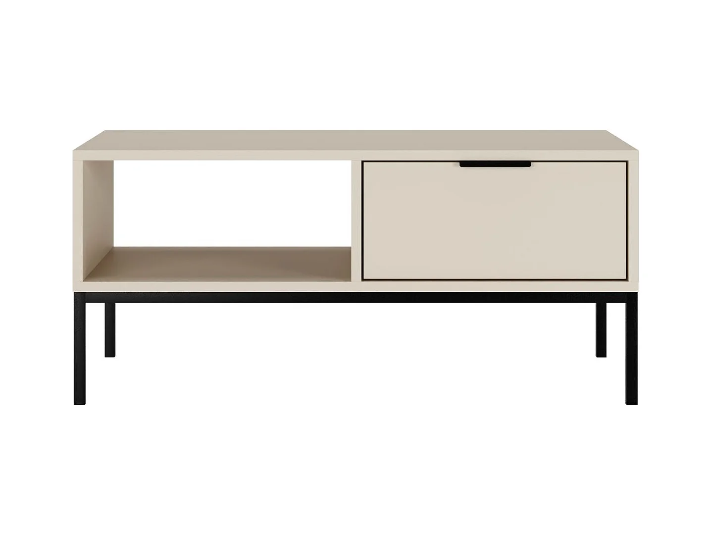 Moderne salontafel Kristina-Kleur Beige en zwart-Breedte 100 cm