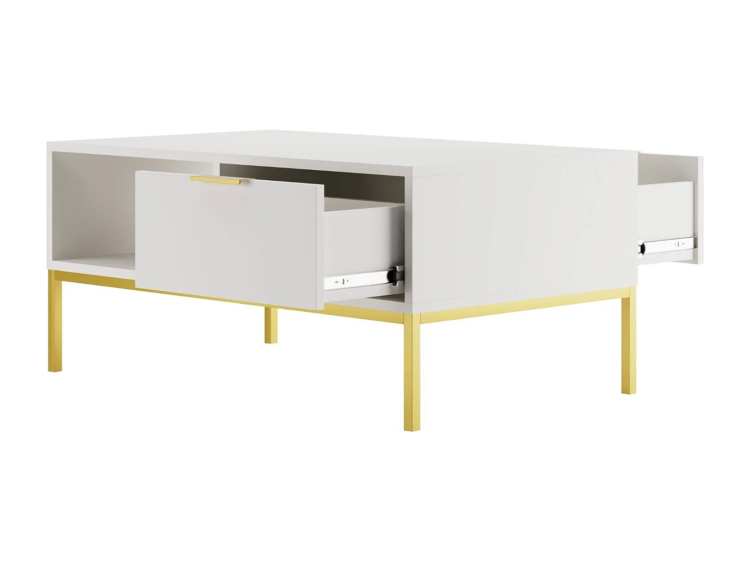 Moderne salontafel Kristina-Kleur Beige en zwart-Breedte 100 cm