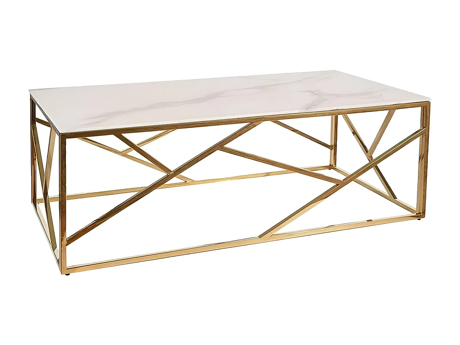 Table Basse Escada GLW/Verre/Blanc&Or