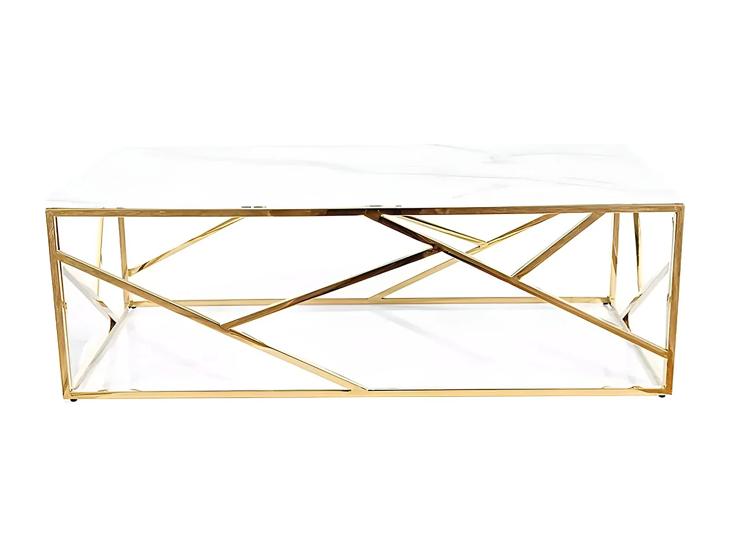 Table Basse Escada GLW/Verre/Blanc&Or