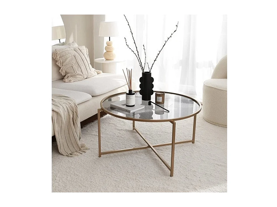 Table basse NEOSTILL 83 x 83 x 40 cm métal et verre fumé trempé