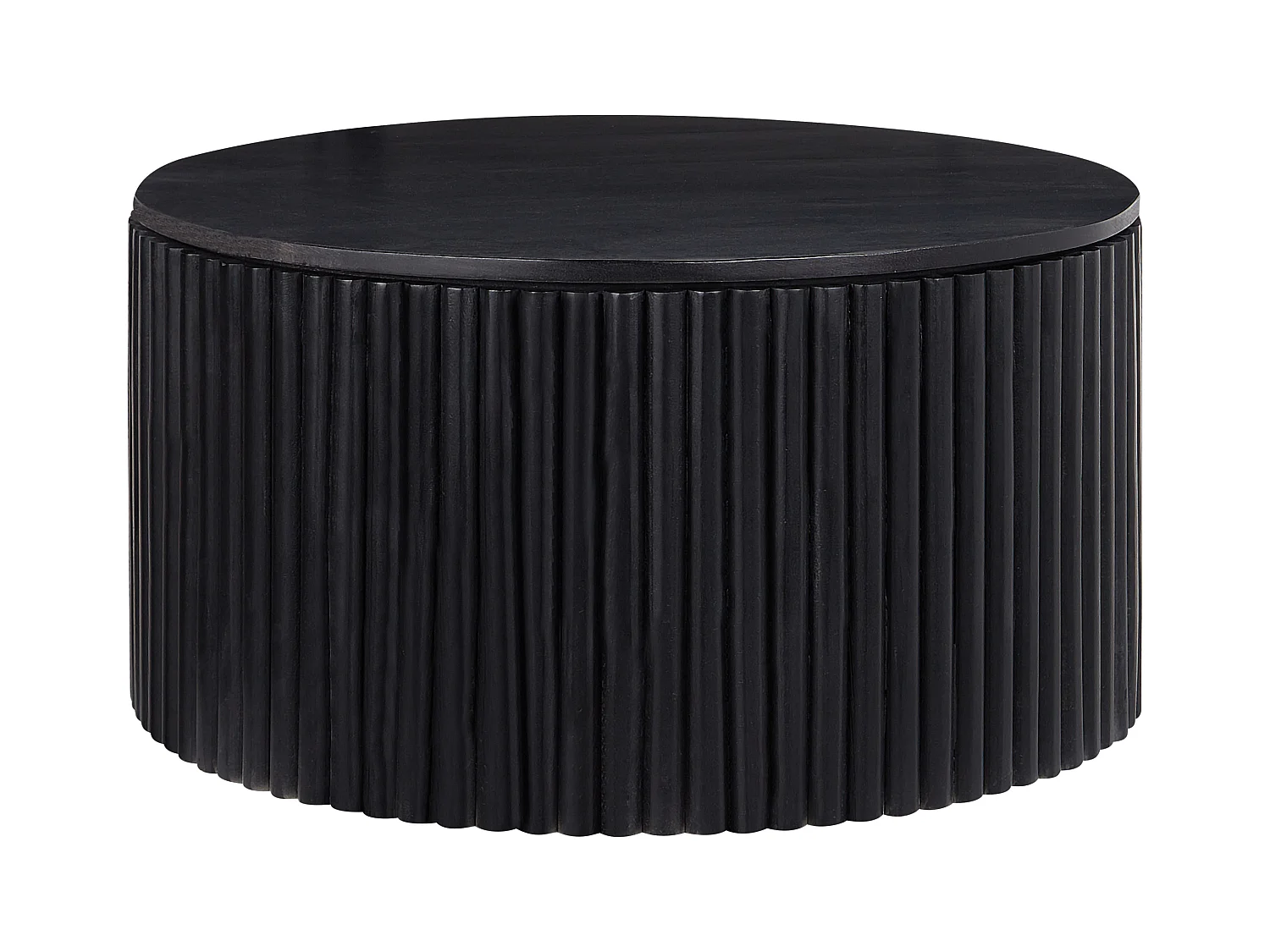 Couchtisch KIRKWOOD Mango Holz Schwarz mit Stauraum