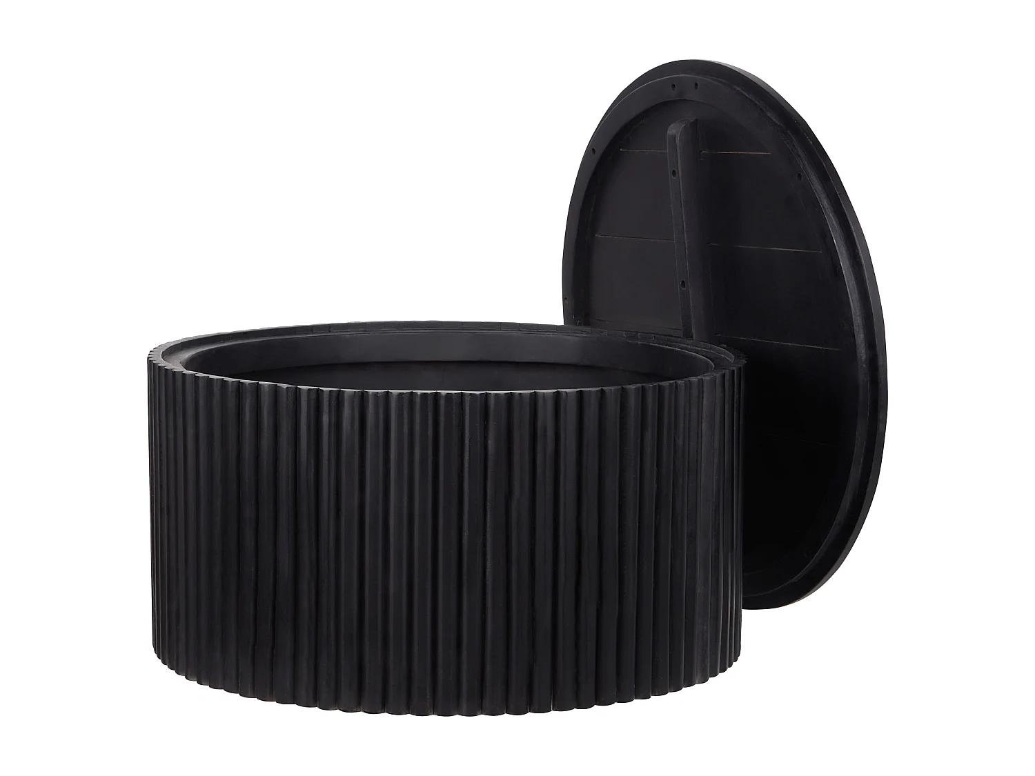 Couchtisch KIRKWOOD Mango Holz Schwarz mit Stauraum