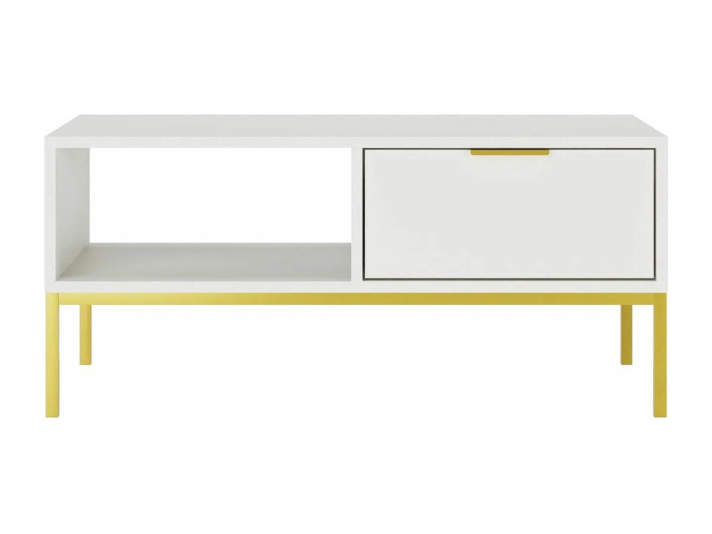 Mesa de centro moderna Kristina-Color Blanco-Anchura 100 cm