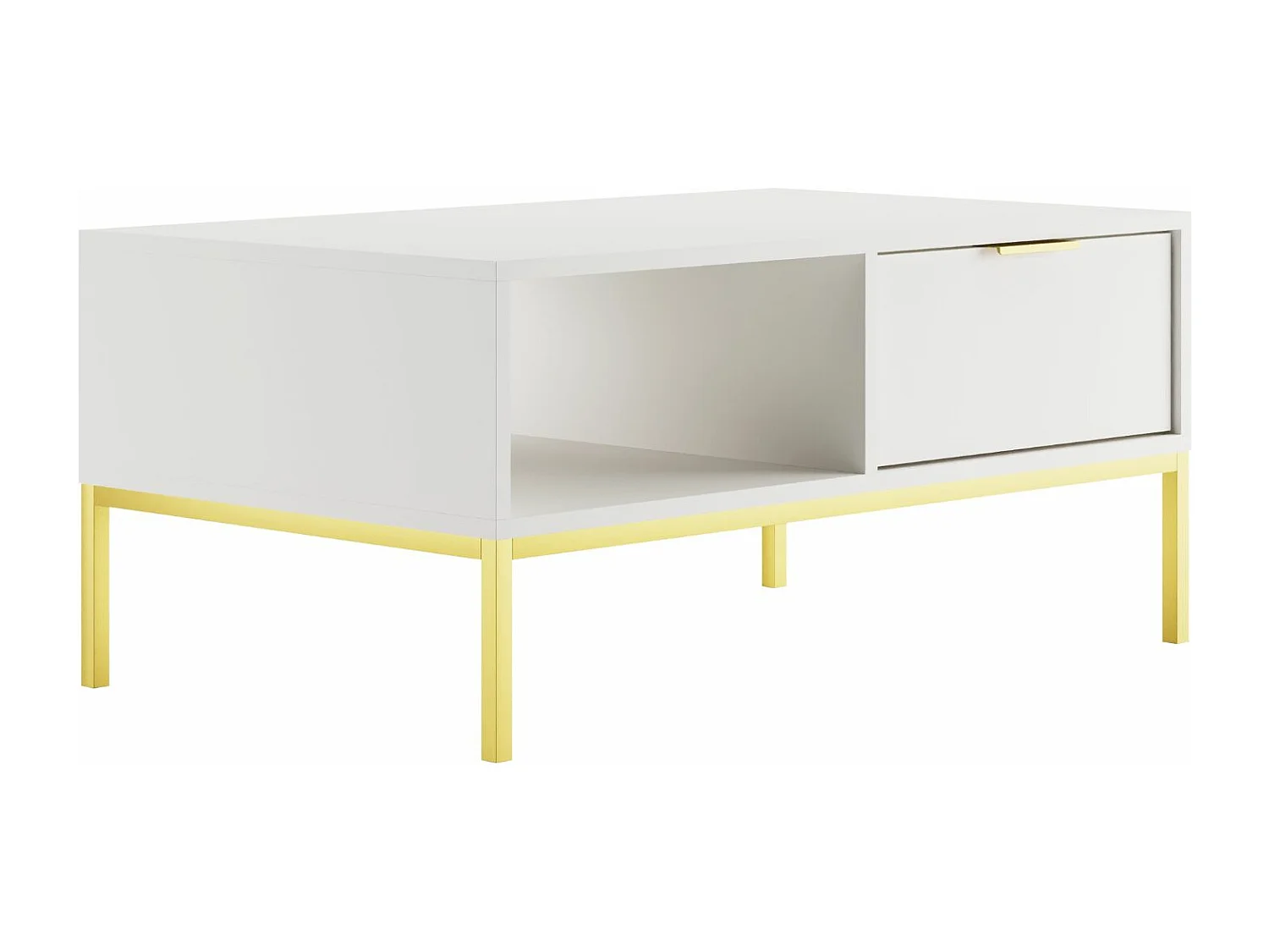 Mesa de centro moderna Kristina-Color Blanco-Anchura 100 cm