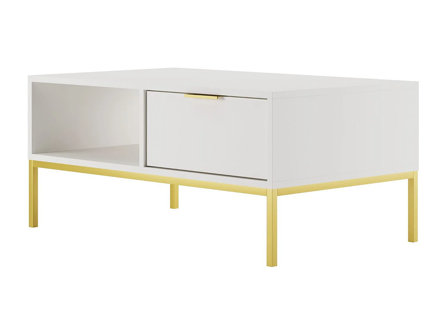 Mesa de centro moderna Kristina-Color Blanco-Anchura 100 cm